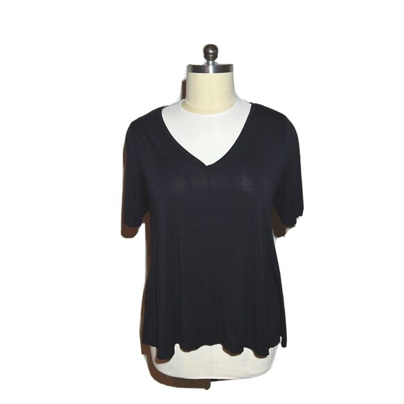 Lane Bryant Tops - Lane Bryant - Women's 2X Blouse Black Stretch V Neck Tee Shirt